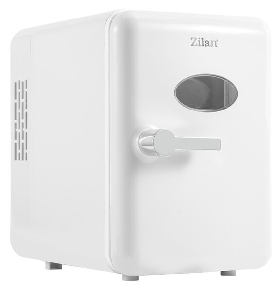 Преносим мини хладилник Zilan ZLN1153, 36W, 4 л, 6 кена, Охлаждане/затопляне, 10-75°C, 240/12V, Бял