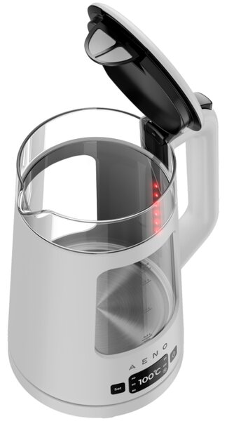 Електрическа кана AENO EK6 AEK0006, 2200W, 1.7 л, 40-100°C, STRIX, LED, Двойна стена, Филтър, 360° основа, Бял