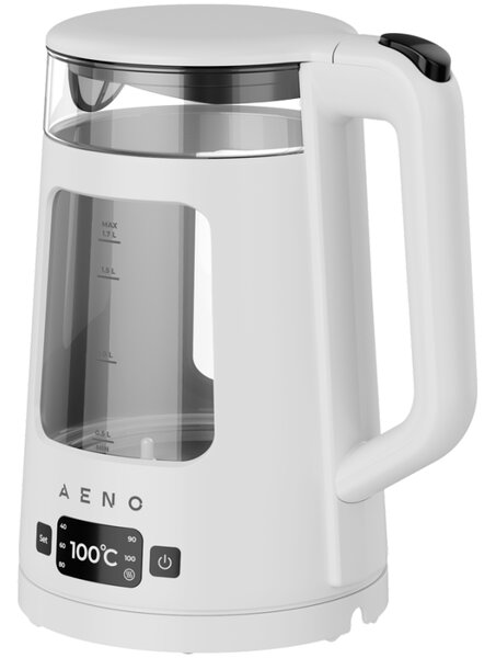 Електрическа кана AENO EK6 AEK0006, 2200W, 1.7 л, 40-100°C, STRIX, LED, Двойна стена, Филтър, 360° основа, Бял