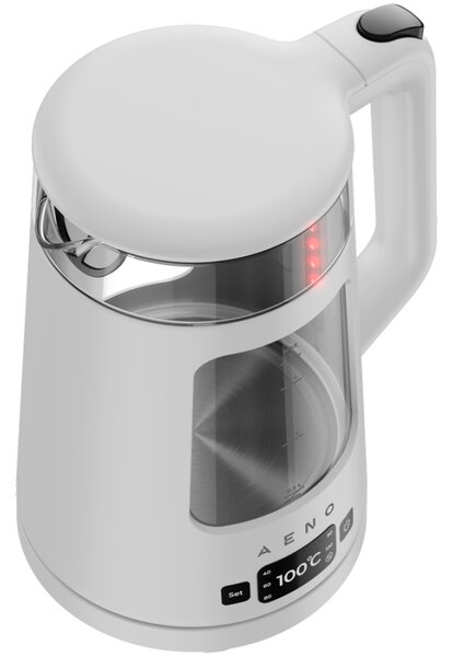 Електрическа кана AENO EK6 AEK0006, 2200W, 1.7 л, 40-100°C, STRIX, LED, Двойна стена, Филтър, 360° основа, Бял
