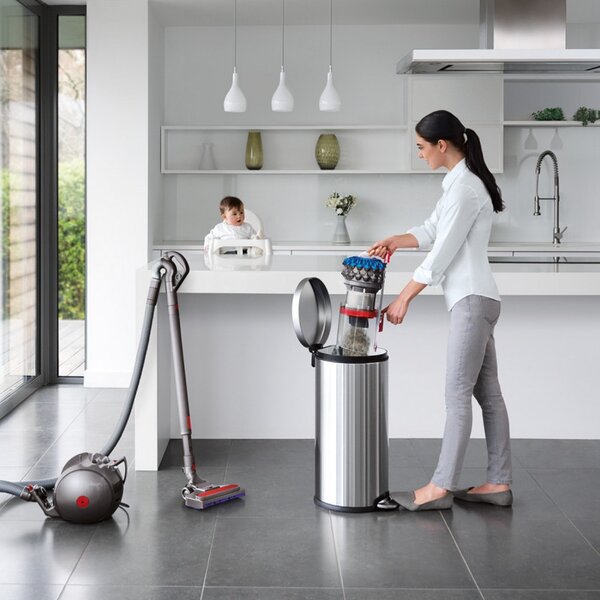 Прахосмукачка без торба Dyson Cinetic BigBall Absolute 2 447250-01, 700W, 150AW, 0.8 л, 35 циклона, Автоматично изправяне при преобръщане, 5 приставки, Никел/син