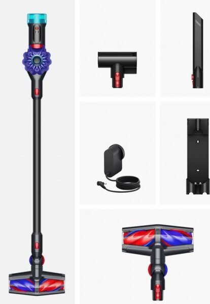 Вертикална прахосмукачка Dyson V10 Konical Moulded 419634-01, 150AW, 0.5 л, 60 мин, 110 000 об/мин, 3 режима, HEPA, Хигиенично изпразване, Без заплитане, Черен