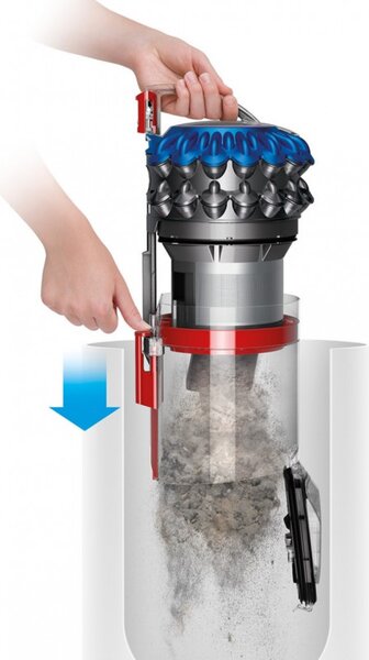 Прахосмукачка без торба Dyson Cinetic BigBall Absolute 2 447250-01, 700W, 150AW, 0.8 л, 35 циклона, Автоматично изправяне при преобръщане, 5 приставки, Никел/син