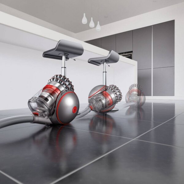 Прахосмукачка без торба Dyson Cinetic BigBall Absolute 2 447250-01, 700W, 150AW, 0.8 л, 35 циклона, Автоматично изправяне при преобръщане, 5 приставки, Никел/син