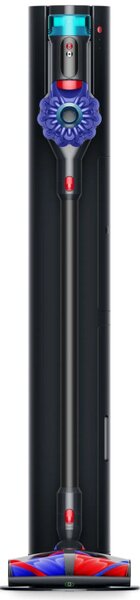 Вертикална прахосмукачка + Док станция с автоматично изпразване Dyson V10 Konical Moulded 594030-01, 150AW, 0.5 л, 60 мин, 3 режима, HEPA, Хигиенично изпразване, Без заплитане, Черен
