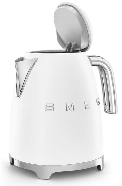 Електрическа кана SMEG KLF03WHEU, 2400W, 1.7 л, Неръждаема стомана, Миещ се филтър, Авто. изключване, Бял