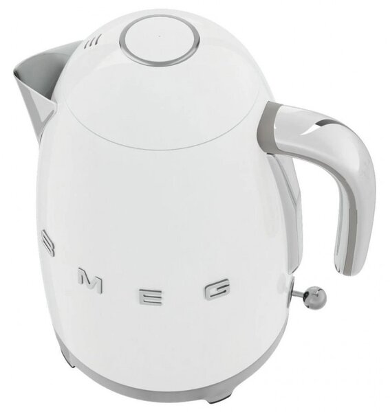 Електрическа кана SMEG KLF03WHEU, 2400W, 1.7 л, Неръждаема стомана, Миещ се филтър, Авто. изключване, Бял