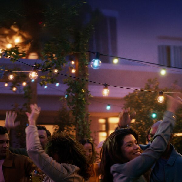 Philips Hue LED верига от светлини Festavia Globe 14 м 20 бр. IP65, Затъмняване, Черен, Метал, Модерен