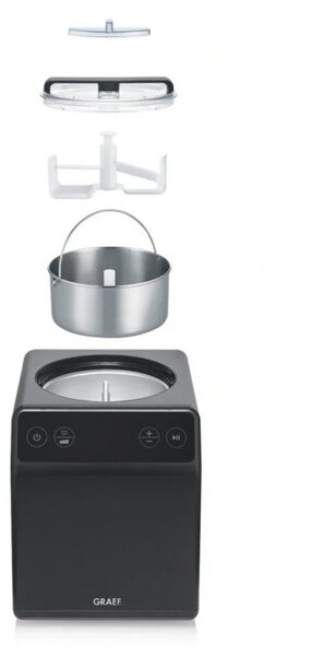 Машина за сладолед 2в1 Graef IM706, 180W, 2 л, 4 програми, От -18C до -35C, Сензорен дисплей, Черен