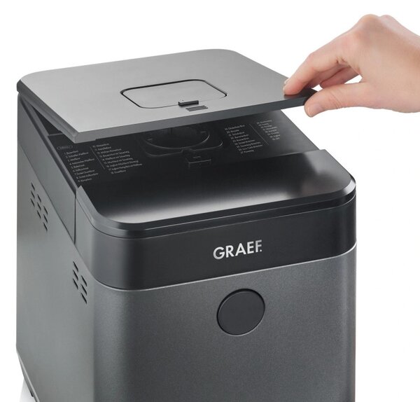 Хлебопекарна Graef BA806, 520W, 500-750 гр, 36 програми, Незалепващо покритие, 3 степени, Таймер с отложен старт, Черен