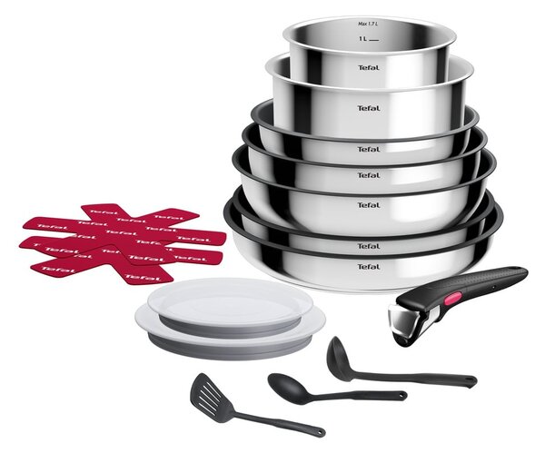 Алуминиев комплект съдове 15 бр. INGENIO Cook Eat L881SF04 – Tefal