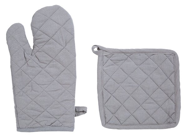 Oven Mitt and Potholder Set Atmosphera Сив Памук