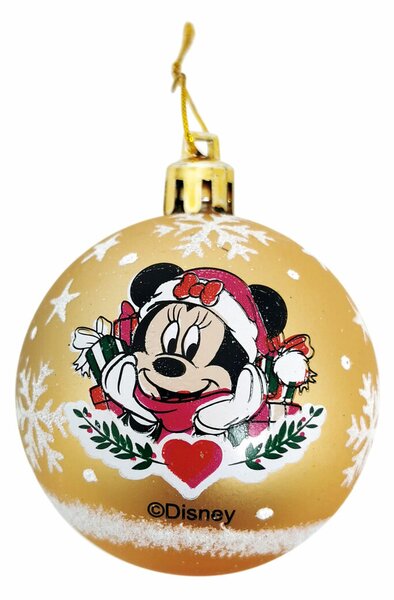 Коледна топка Minnie Mouse Lucky Златен 10 броя Пластмаса (Ø 6 cm)