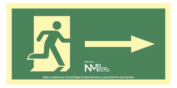 Плакат Normaluz Evacuación flecha derecha PVC (32 x 16 cm)