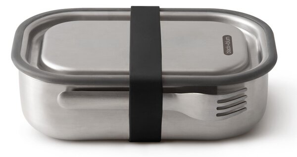 Кутия за храна Black+Blum BAM-SS-L018, 1 l, Правоъгълна, Подходяща за фурна, Без BPA, Неръждаема стомана, Сив