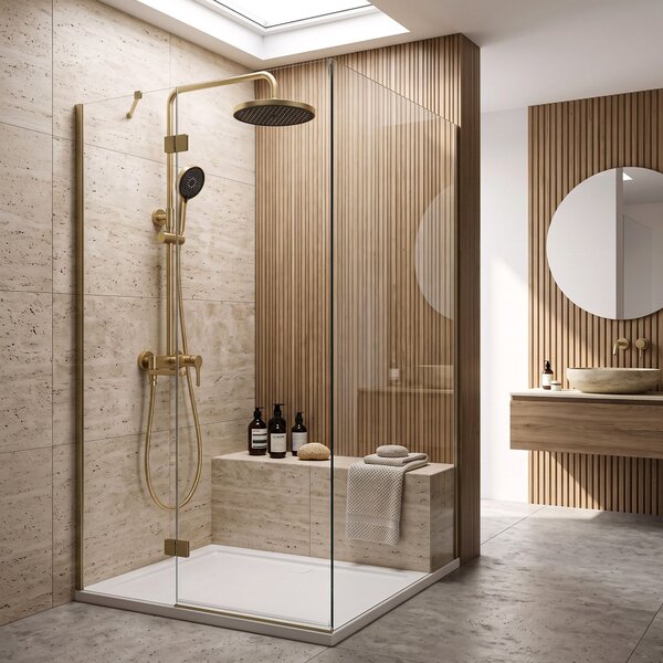 Комплект за душ PREMIUM Rea Maxim Brush Gold