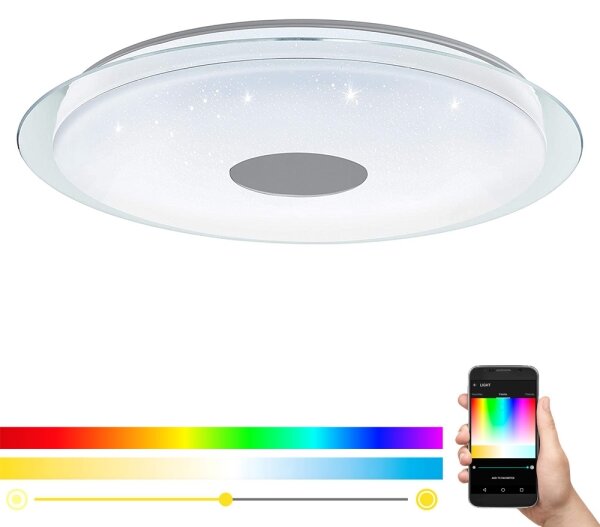 Eglo 32344 - LED RGBW таванно осветително тяло LANCIANO-C със възможност за димиране LED/53W/230V + дистанционно управление