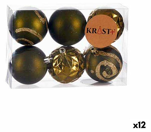 Christmas Balls Set Зелен Пластмаса (Ø 6 cm) (12 броя)