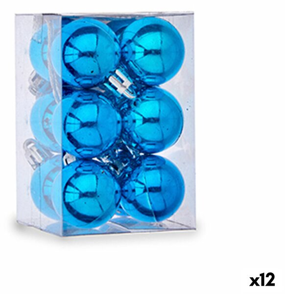 Christmas Balls Set Ø 3 cm Син Пластмаса (12 броя)