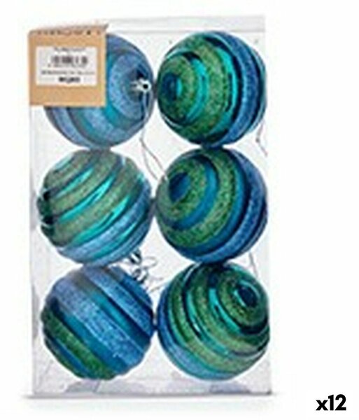 Christmas Balls Set Ø 8 cm Син Зелен PVC (12 броя)