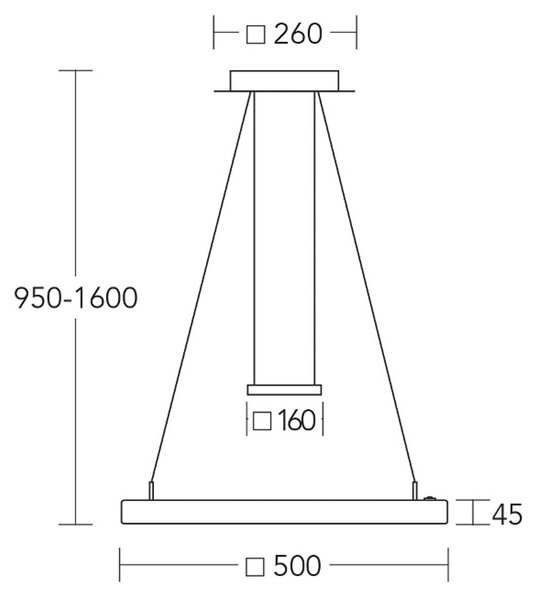 HerzBlut LED висящо осветление Leonora, дърво, 50 cm, с възможност за димиране