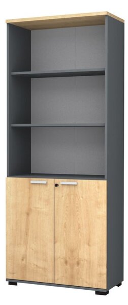 Venturo TopMebel меламинов офис шкаф в антрацит - дъб 80x40x200cm