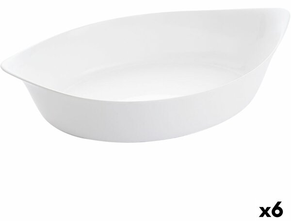 Поднос за сервиране Luminarc Smart Cuisine Овал Бял Cтъкло 38 x 22 cm (6 броя)