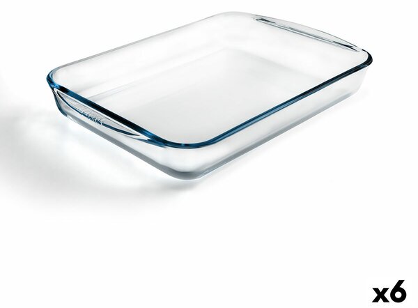 Ястие за печене Pyrex Classic Квадратен Прозрачен Cтъкло 40 x 27 x 6 cm (6 броя)