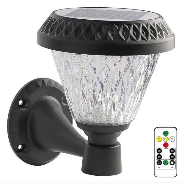 LED Димируем соларен аплик LED/0,8W/5,5V IP44 + дистанционно