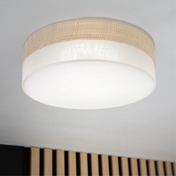 LED таванно осветително тяло SIRJA BOHO LED/36W/230V диам. 45 см бежово/кремаво