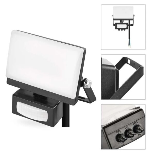 LED прожектор със сензор за движение TAMBO EVO LED/10W/230V 4000K IP44 черен
