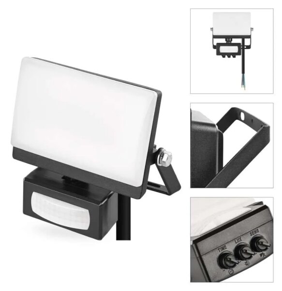 LED прожектор с сензор за движение TAMBO EVO LED/20W/230V 4000K IP44 черен