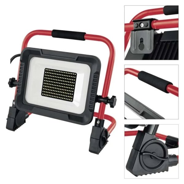LED прожектор със стойка ELION LED/100W/230V 4000K IP65 червен/черен