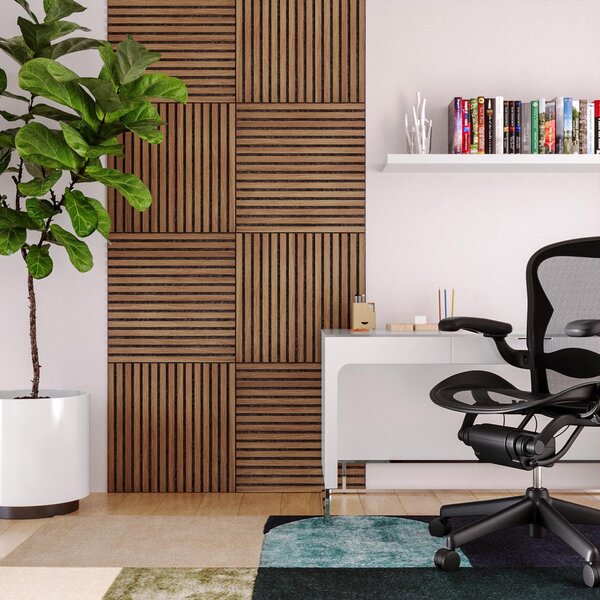 Акустичен декоративен стенен панел atmosphera Colva, MDF, 60x60 cm - Бежов