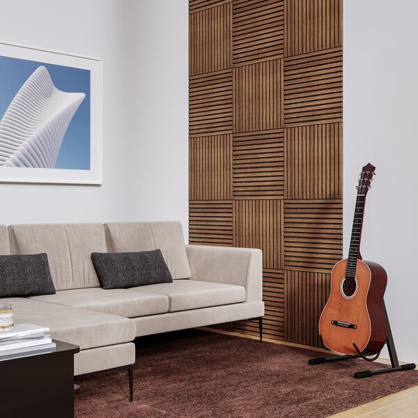 Акустичен декоративен стенен панел atmosphera Colva, MDF, 60x60 cm - Бежов