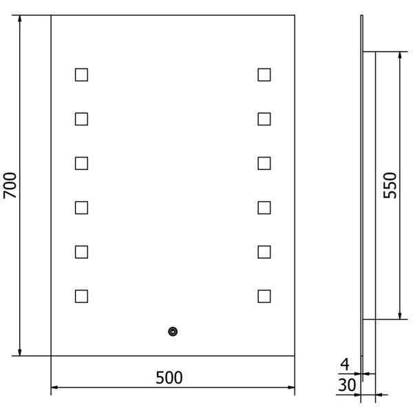 Mexen Ner огледало за баня с подсветка 50 x 70 см, LED 6000K, анти-пара - 9809-050-070-611-00