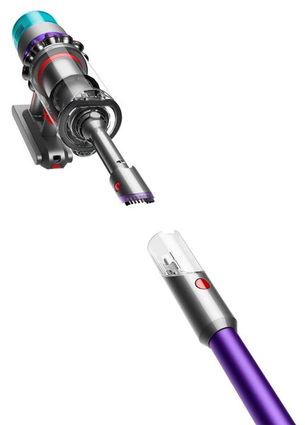 Вертикална прахосмукачка Dyson Gen5detect Absolute 446989-01, 280AW, 135000 об/мин, 0.75l, 70 мин, 3 режима, Никел/лилав