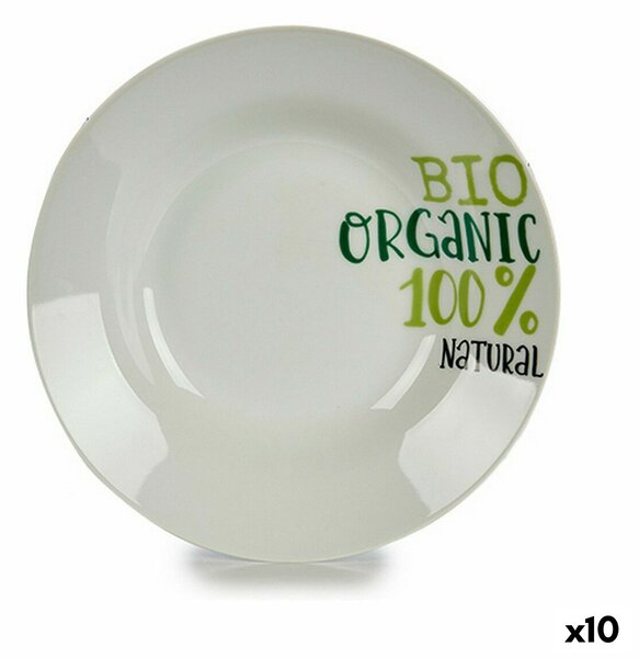 Дълбока чиния Organic Бял Зелен Ø 20,6 cm Порцелан (10 броя)