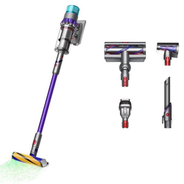 Вертикална прахосмукачка Dyson Gen5detect Absolute 446989-01, 280AW, 135000 об/мин, 0.75l, 70 мин, 3 режима, Никел/лилав