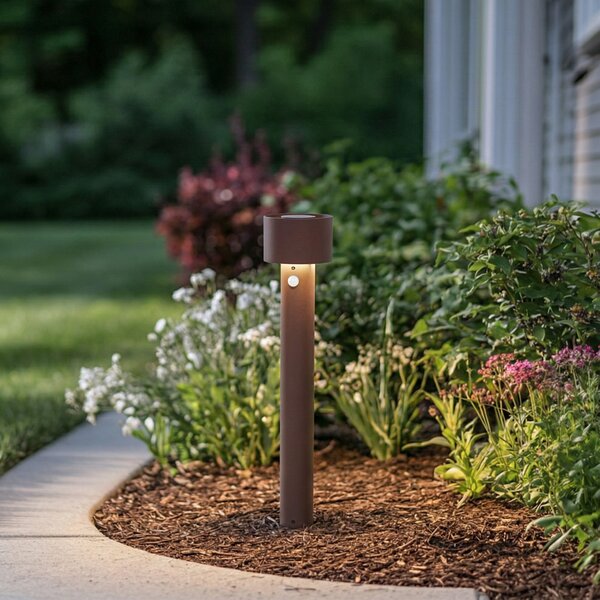 Arcchio LED осветление за пътеки Milten, 65 см, ръждиво, IP65, сензор, Кафяв / ръждив, Алуминий, Модерен