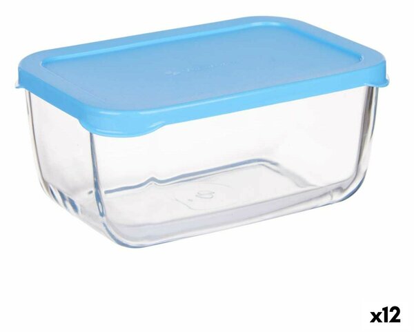 Кутия за обяд SNOW BOX Син Прозрачен Cтъкло полиетилен 790 ml (12 броя)