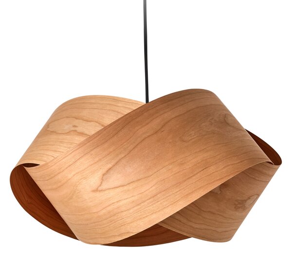 LZF LAMPS висяща лампа Nut, цвят черешово дърво/никел, дължина 42 cm, Затъмняване, Дърво, Дневна/трапезария, Дървесина, Дизайн