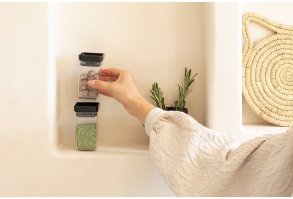 Комплект 2 бр. бурканчета за подправки Brabantia Tasty+ Stackable 1008883, 150 мл, Без BPA, Иновативни капачета, Прозрачен/тъмносив
