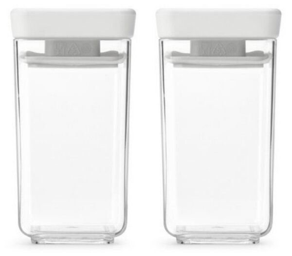 Комплект 2 бр. бурканчета за подправки Brabantia Tasty+ Stackable 1008884, 150 мл, Без BPA, Иновативни капачета, Прозрачен/сив