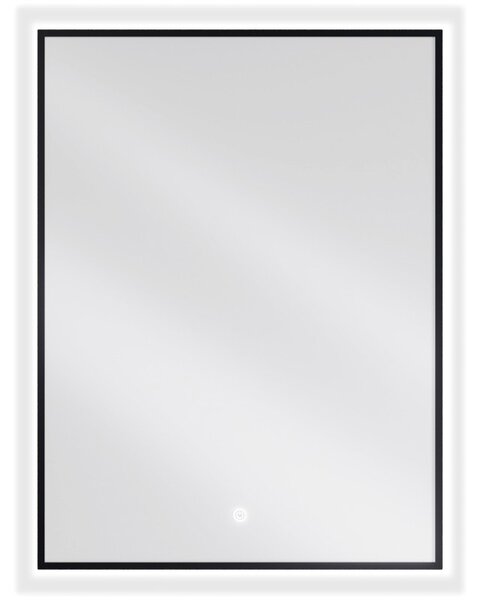 Mexen Erma осветено огледало за баня 60 x 80 см, LED 6000K, антипара, черна рамка