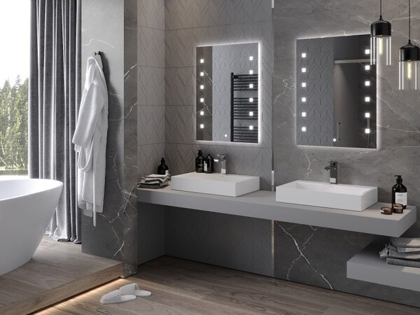 Mexen Ner осветено огледало за баня 60 x 80 см, LED 6000K, анти-конденз - 9809-060-080-611-00