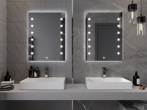 Mexen Ner осветено огледало за баня 60 x 80 см, LED 6000K, анти-конденз - 9809-060-080-611-00