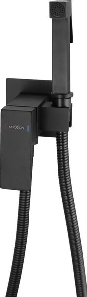 Mexen Cube вградена батерия за биде със стенен комплект, черна - 7599150-70