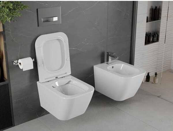 Mexen Madox WC тоалетна чиния Rimless с капак забавено падане slim, дуропласт, бял гланц - 30154000