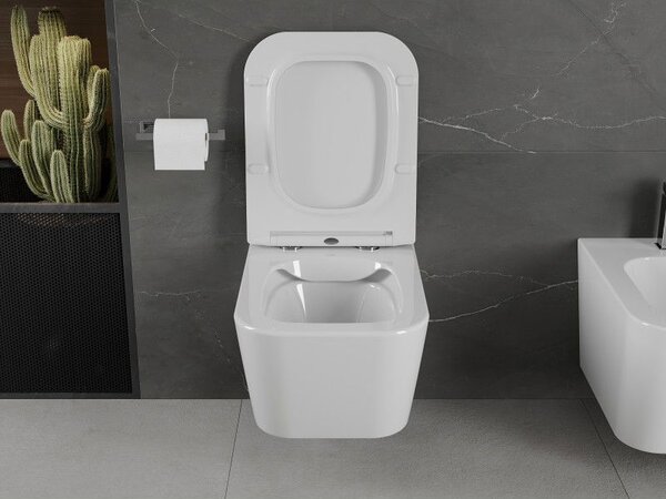 Mexen Madox WC тоалетна чиния Rimless с капак забавено падане slim, дуропласт, бял гланц - 30154000